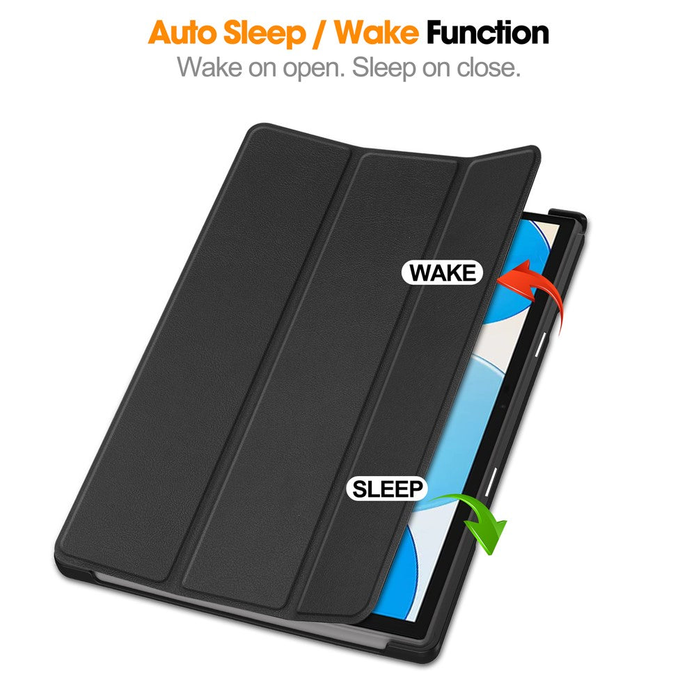 For Teclast M40 / M40 Plus / P20 HD / P20S Tablet Case Tri-fold Stand PU Leather Anti-drop Tablet Cover