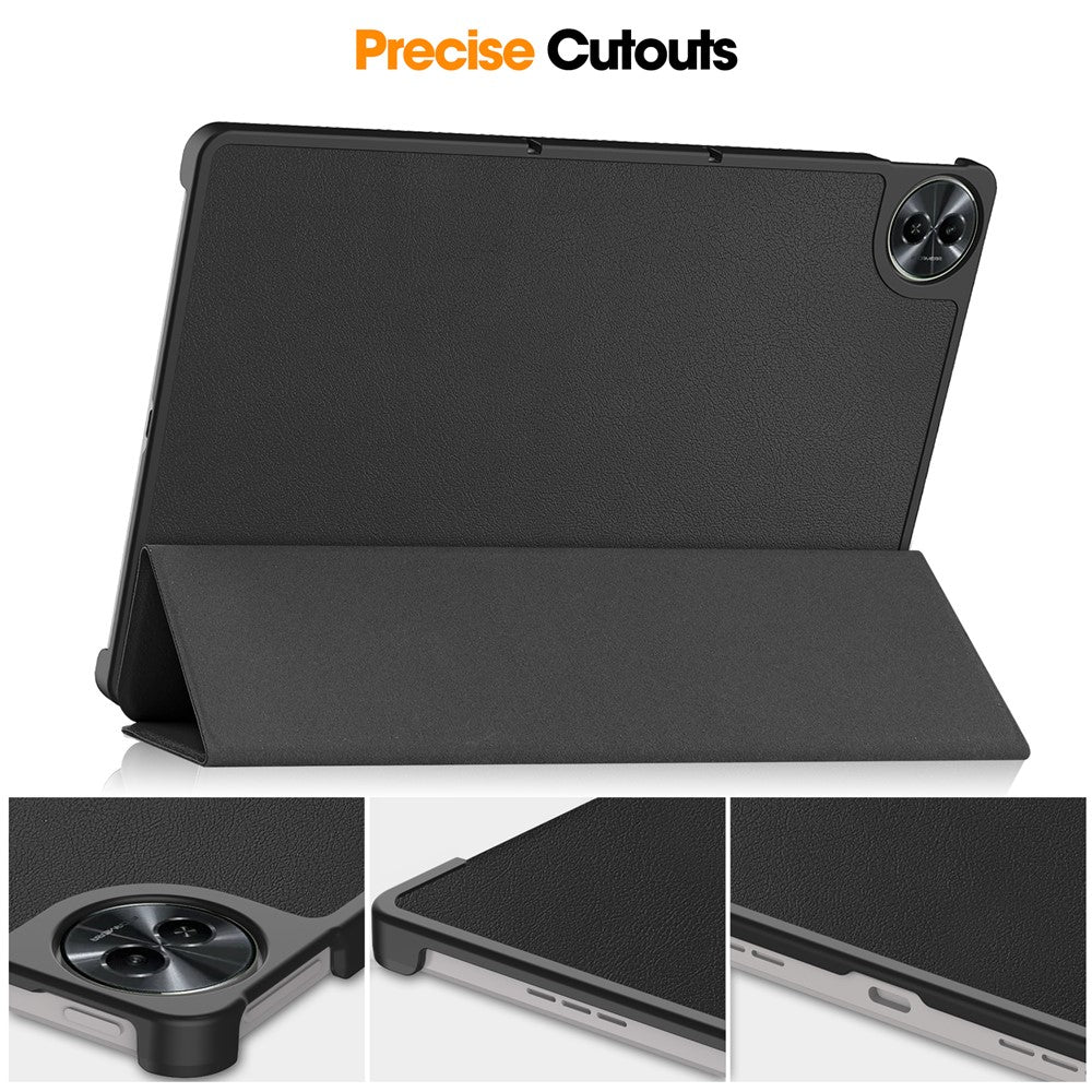 For Realme Pad 2 Trifold Stand Tablet Case PU Leather Full Protection Cover
