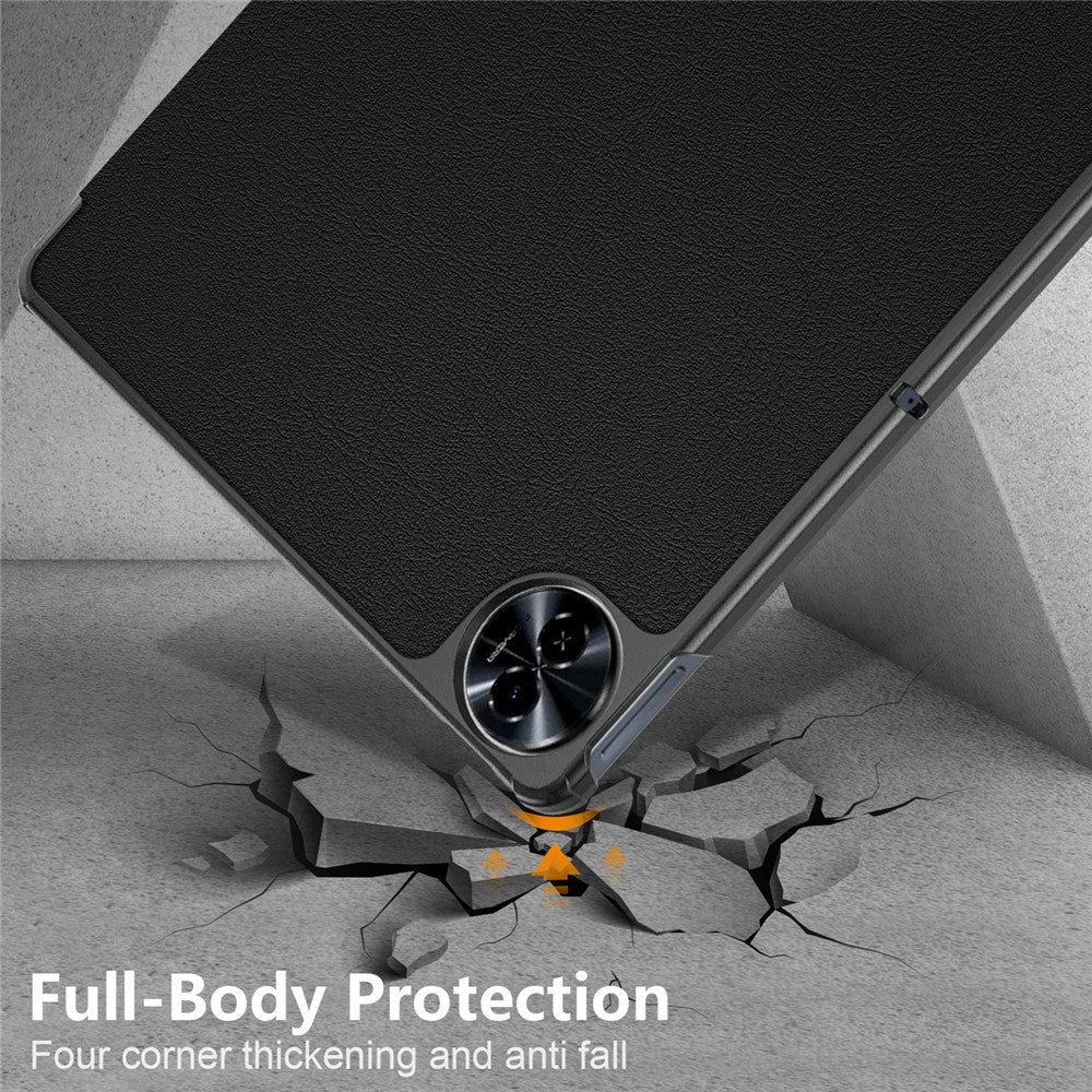 For Realme Pad 2 PU Leather Trifold Stand Cover Full Protection Shock Resistant Tablet Case