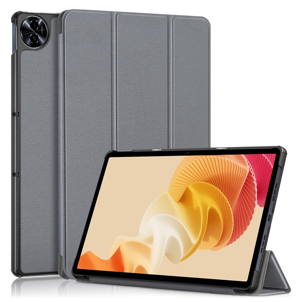 For Realme Pad 2 PU Leather Trifold Stand Cover Full Protection Shock Resistant Tablet Case