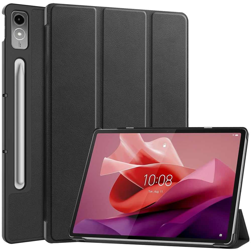 For Lenovo Tab P12 PU Leather Case Tri-fold Stand Full Protection Tablet Cover