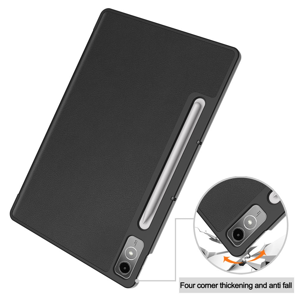 For Lenovo Tab P12 PU Leather Case Tri-fold Stand Full Protection Tablet Cover