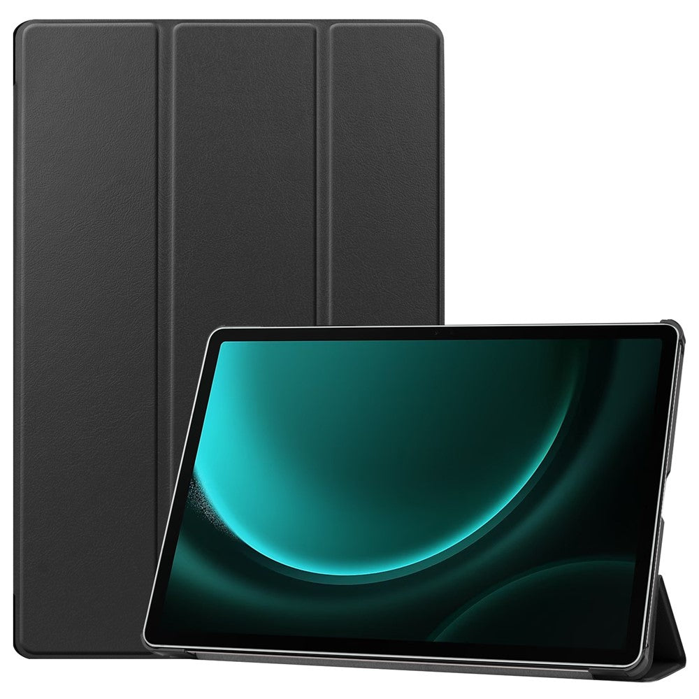For Samsung Galaxy Tab S9 FE+ Leather Case Tablet Cover with Tri-fold Stand