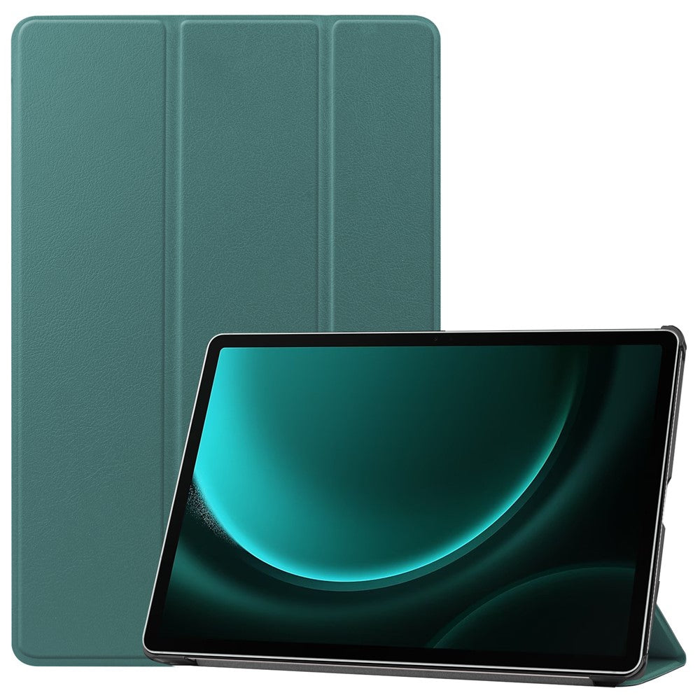 For Samsung Galaxy Tab S9 FE+ Leather Case Tablet Cover with Tri-fold Stand
