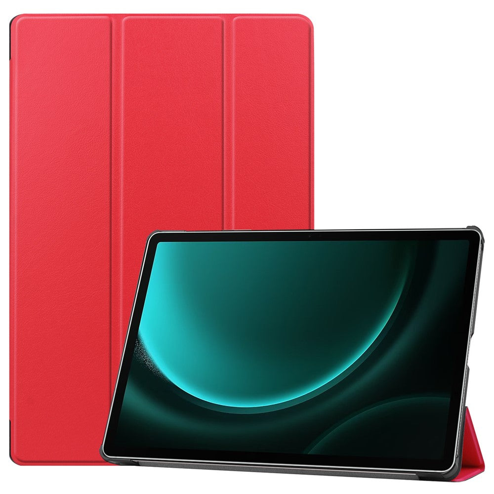 For Samsung Galaxy Tab S9 FE+ Leather Case Tablet Cover with Tri-fold Stand