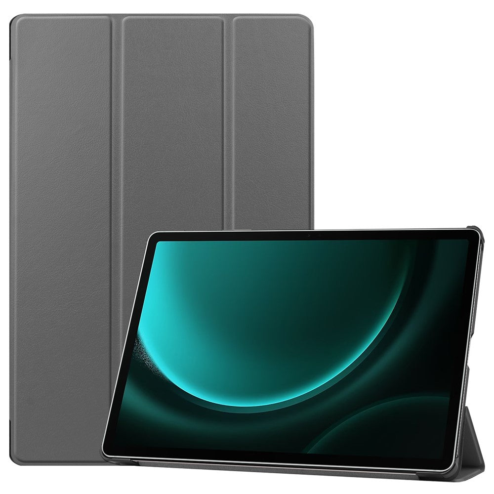 For Samsung Galaxy Tab S9 FE+ Leather Case Tablet Cover with Tri-fold Stand