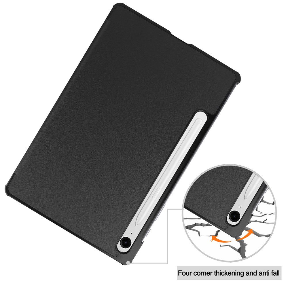 For Samsung Galaxy Tab S10 FE / S9 FE Case Tri-Fold Stand PU Leather Tablet Cover