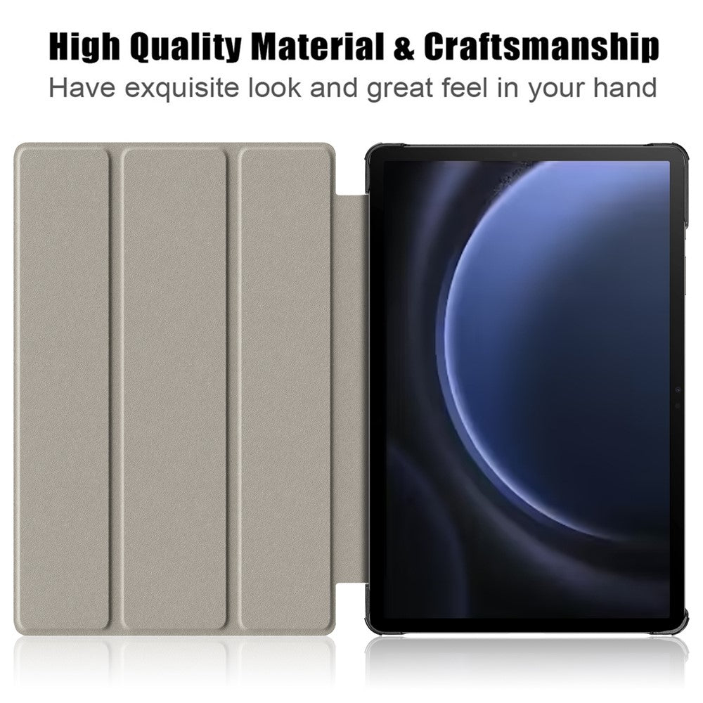 For Samsung Galaxy Tab S10 FE / S9 FE SM-X510 SM-X516 / S9 Leather Case Trifold Stand Tablet Cover