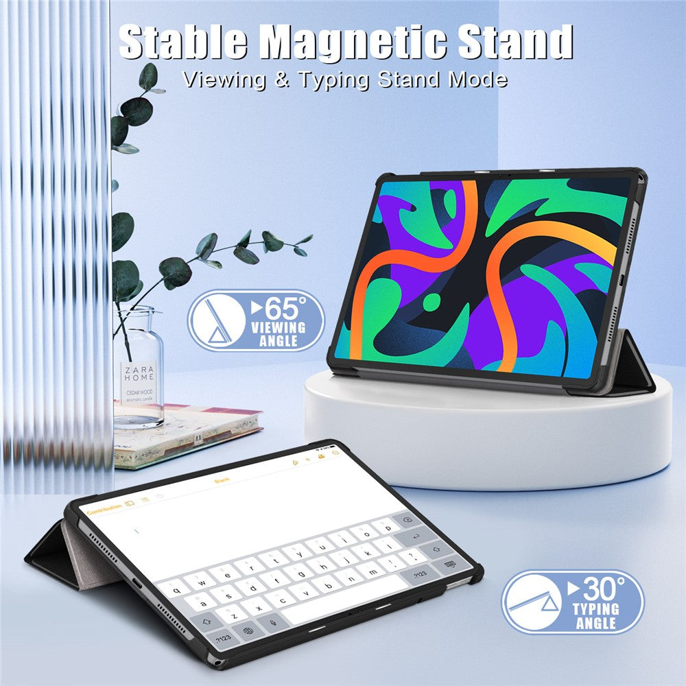 For Lenovo Tab M11 / Xiaoxin Pad 11 2024 PU Leather Trifold Stand Cover Smart Tablet Case