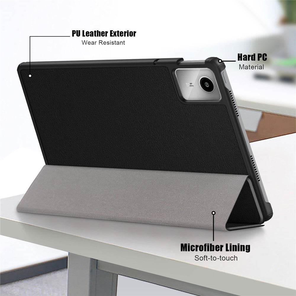 For Lenovo Tab M11 / Xiaoxin Pad 11 2024 PU Leather Trifold Stand Cover Smart Tablet Case