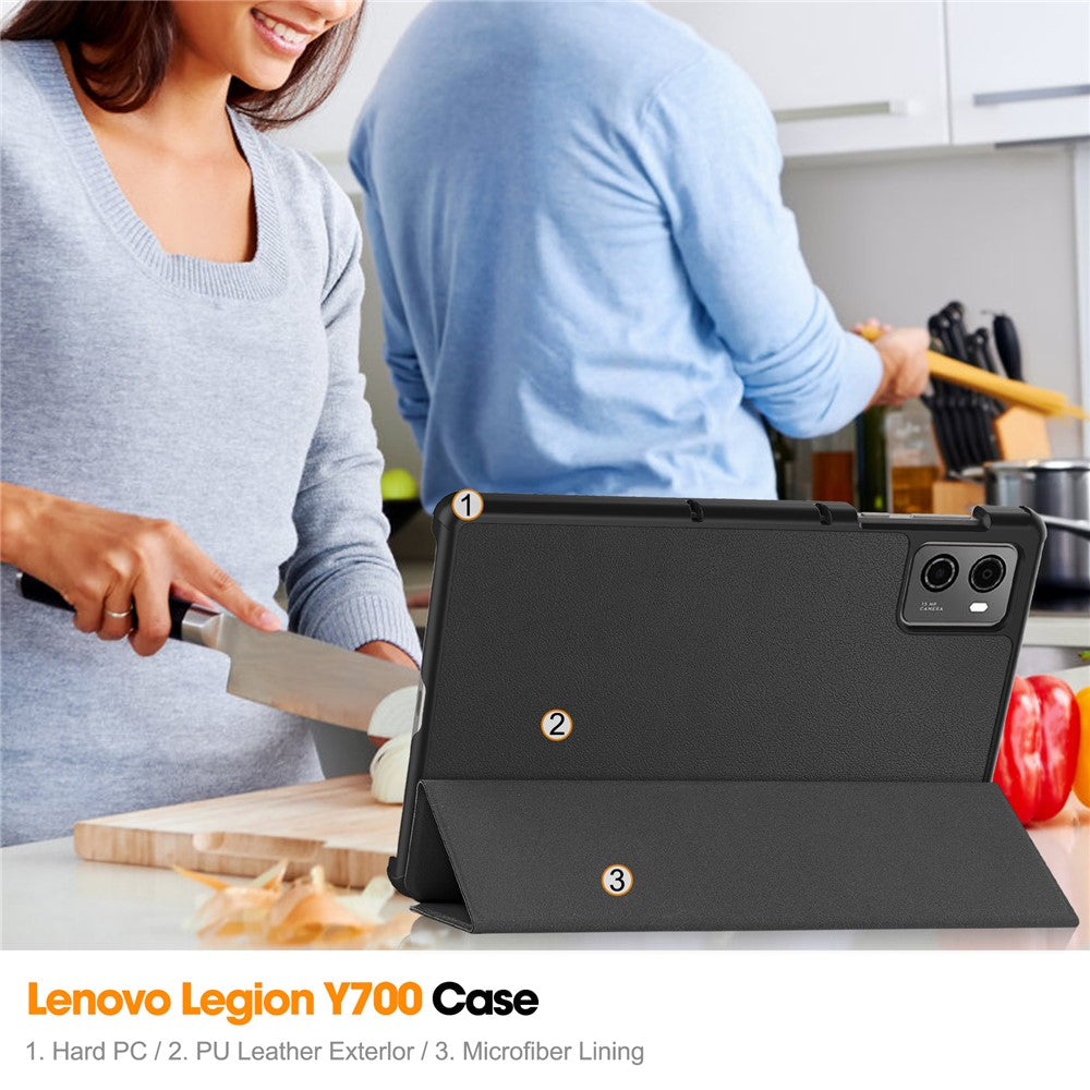 For Lenovo Legion Y700 (2023) / Tab Gen 2 Tri-Fold Stand Leather Case Tablet Cover