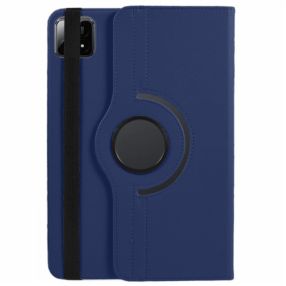 For Xiaomi Pad 6S Pro 12.4 Case Rotating Stand PU Leather+PC Tablet Cover with Elastic Band