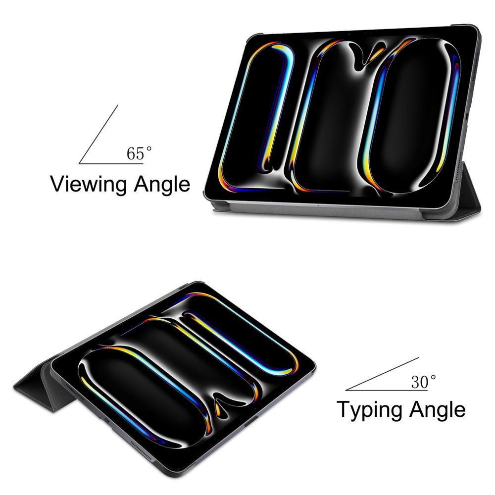 For iPad Pro 13 (2025) / 13 (2024) Case Auto Wake / Sleep Tri-Fold Stand Leather Tablet Cover
