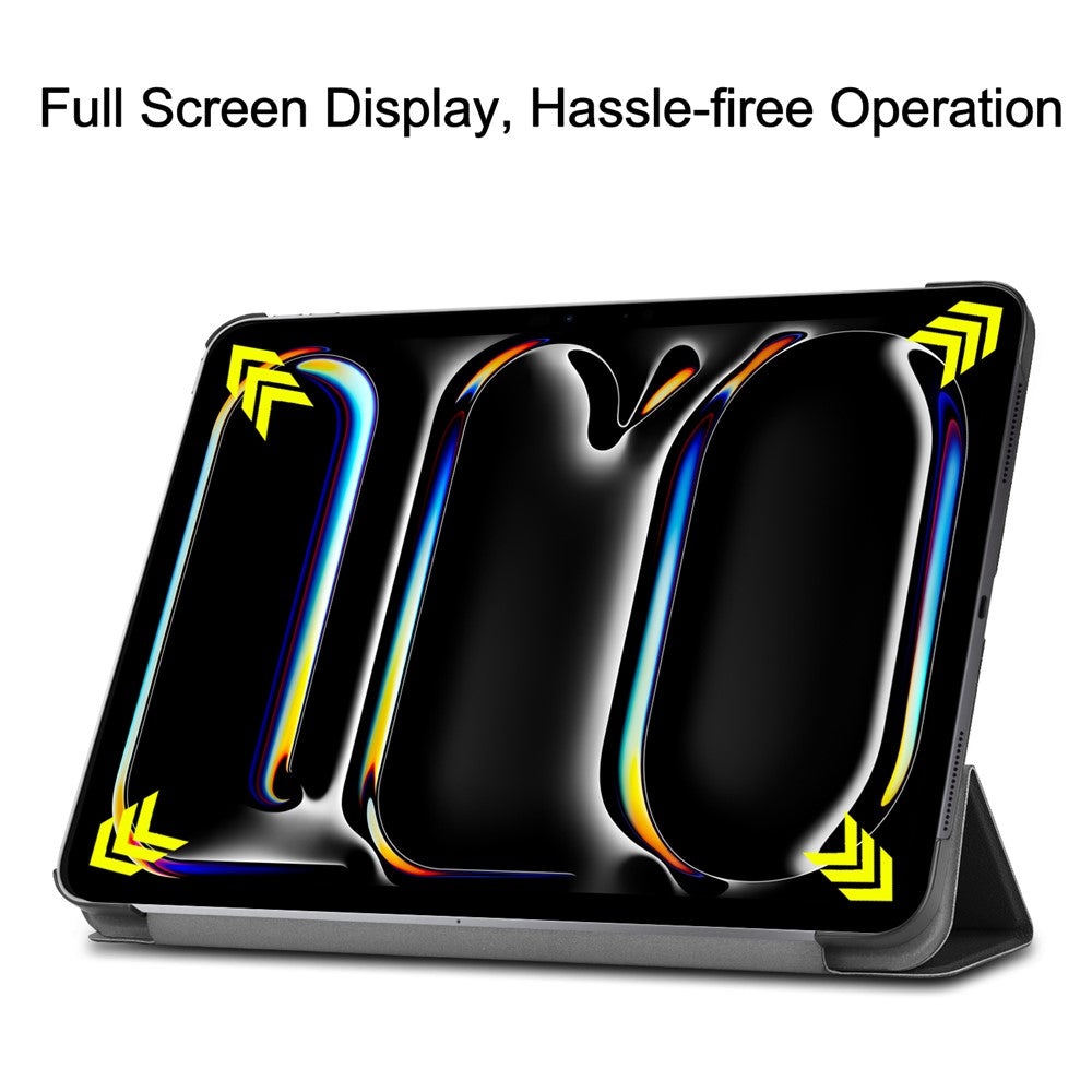 For iPad Pro 13 (2025) / 13 (2024) Case Auto Wake / Sleep Tri-Fold Stand Leather Tablet Cover