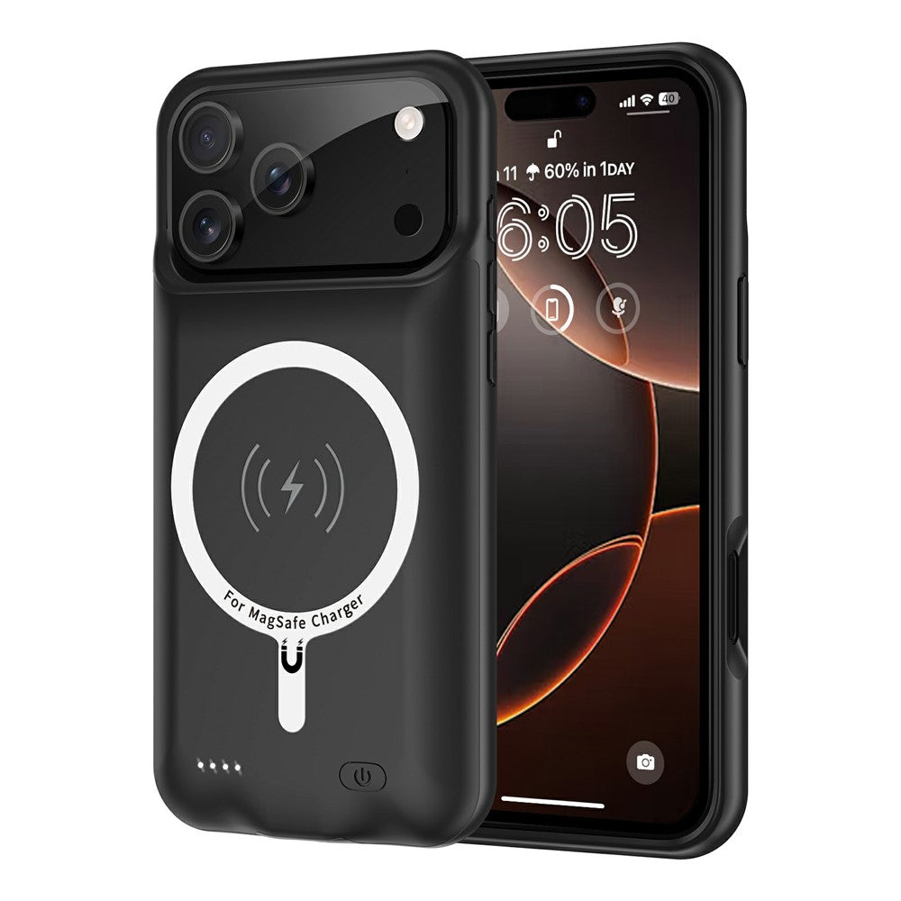 A29S For iPhone 17 Pro Phone Charger Battery Case Soft Edge 6000mAh Power Bank Compatible with MagSafe