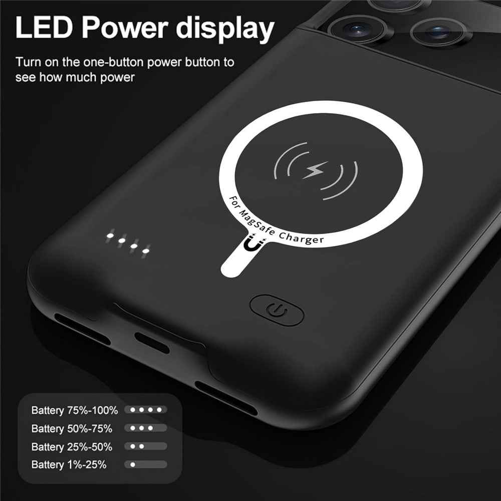A29S For iPhone 17 Pro Phone Charger Battery Case Soft Edge 6000mAh Power Bank Compatible with MagSafe