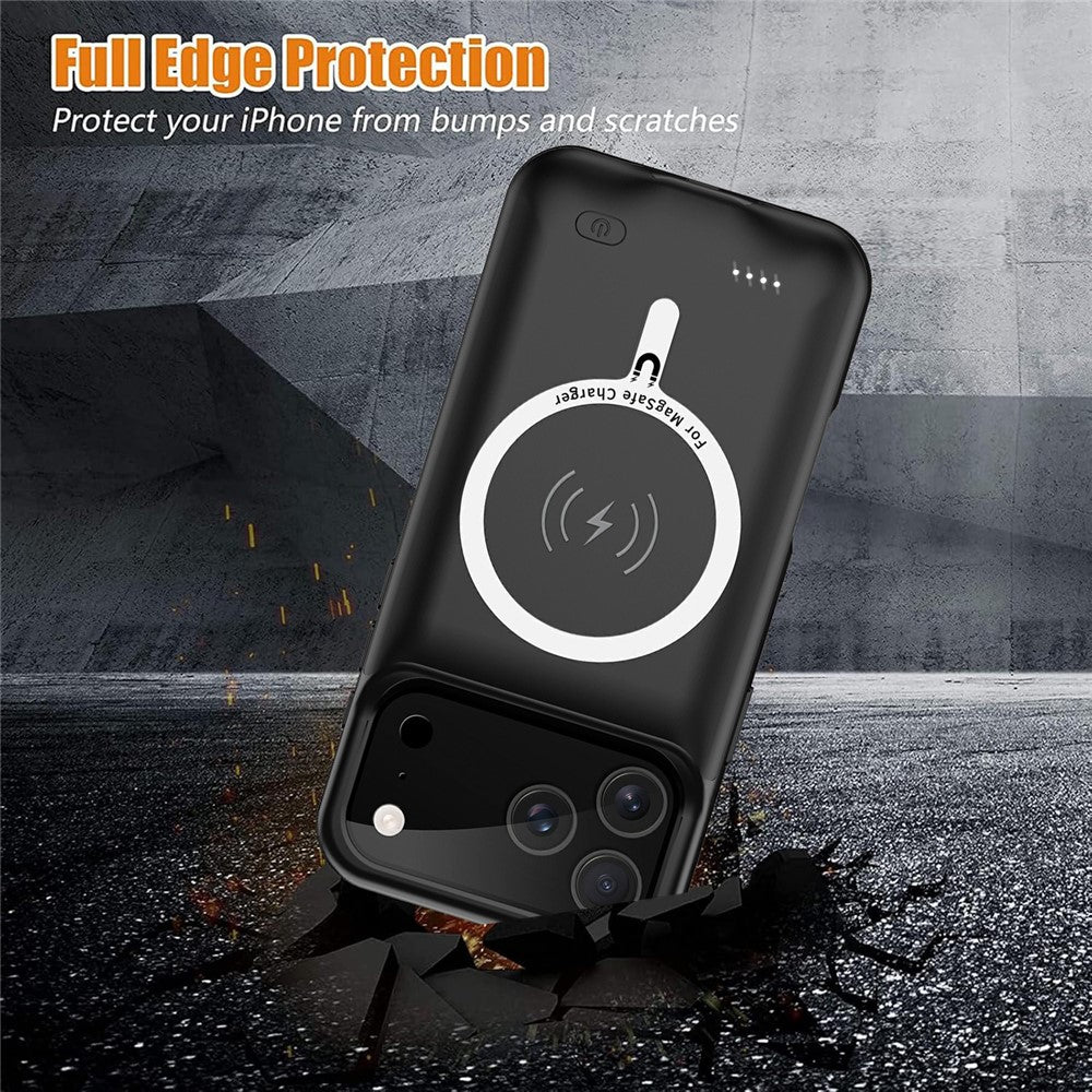 A29S For iPhone 17 Pro Phone Charger Battery Case Soft Edge 6000mAh Power Bank Compatible with MagSafe