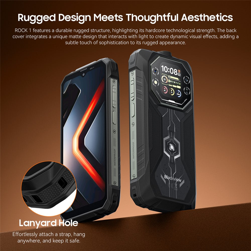BLACKVIEW ROCK 1 AI Rugged Smartphone 6.56 Inch Screen Android 16 4G Cellphone with 15000mAh Battery, 8GB+16GB