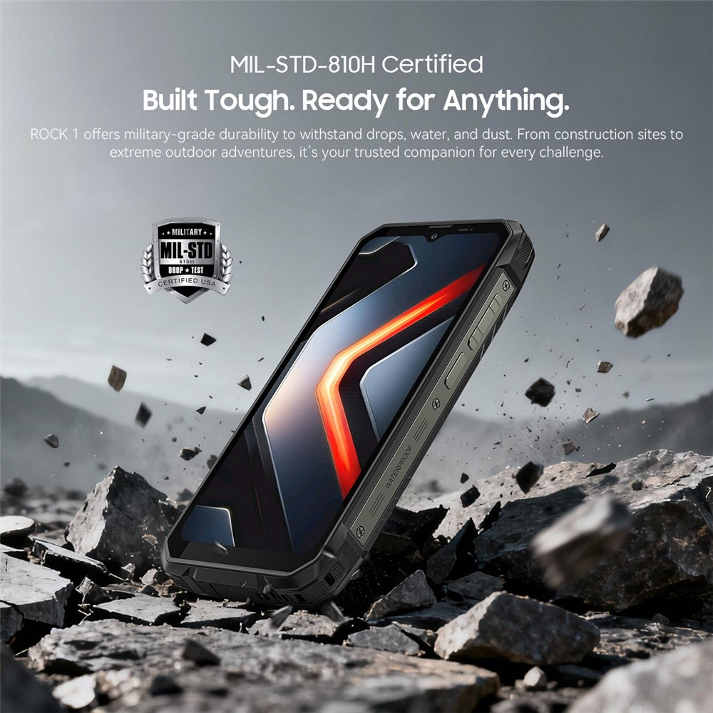 BLACKVIEW ROCK 1 AI Rugged Smartphone 6.56 Inch Screen Android 16 4G Cellphone with 15000mAh Battery, 8GB+16GB