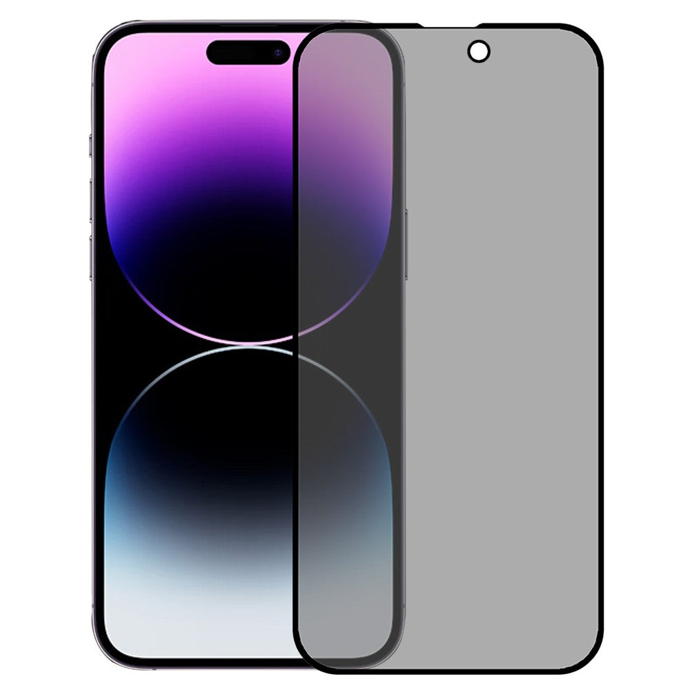 For iPhone 16 Pro Anti-Spy Screen Protector Full Coverage Silk Printing Tempered Glass Film