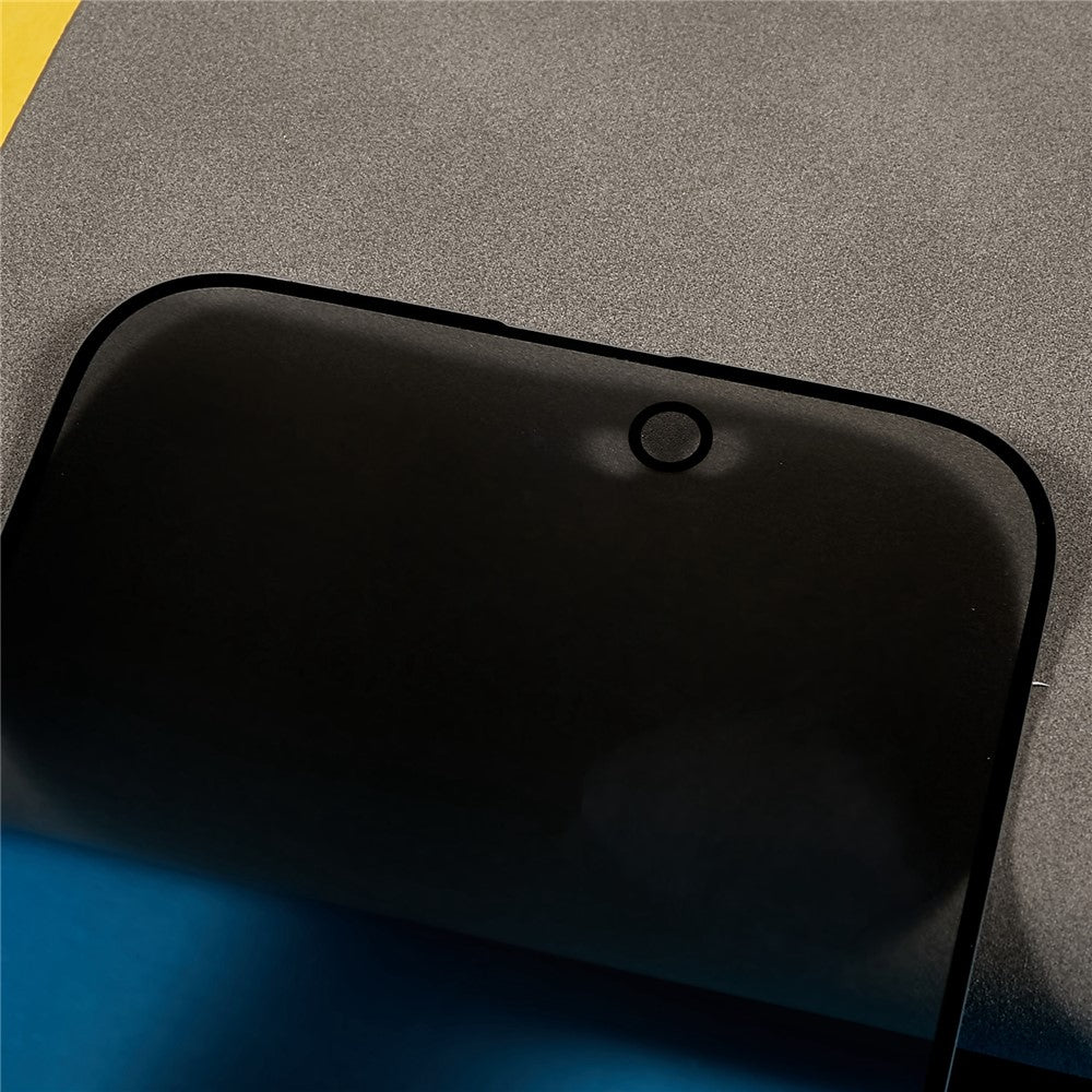 For iPhone 16 Pro Max Tempered Glass Screen Protector Full Coverage Anti-Spy Silk Printing Screen Film