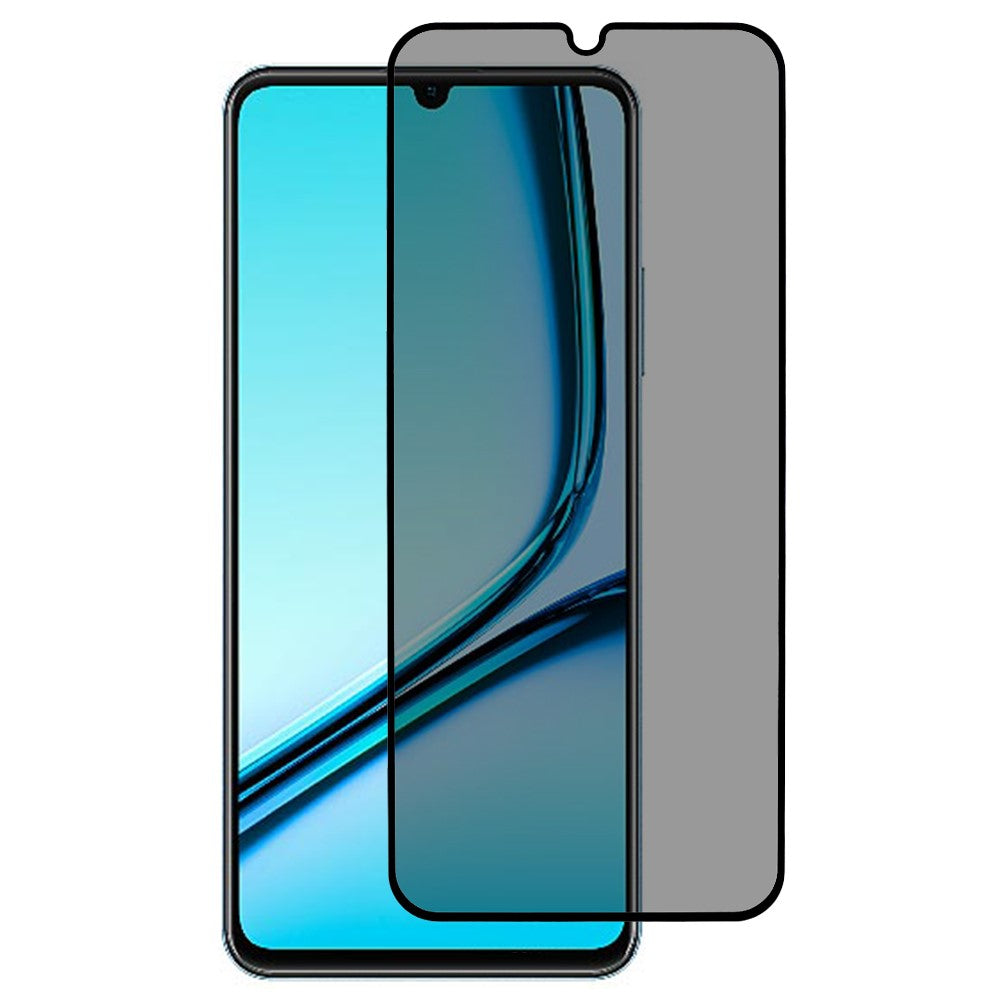 For Realme Note 50 4G Anti-Peep Full Covering Screen Protector Silk Printing Tempered Glass Film