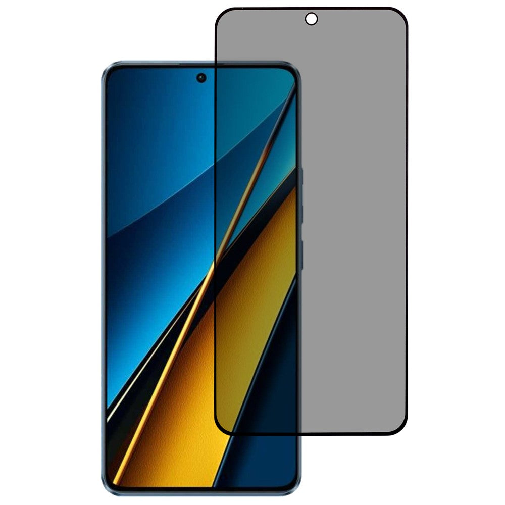 For Xiaomi Poco X6 Pro 5G Anti-Peep Full Covering Screen Protector Silk Printing Tempered Glass Film