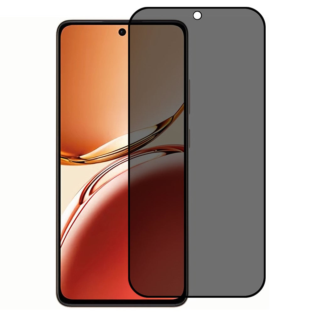 For Oppo Reno12 F 5G Anti-Peep Full Covering Screen Protector Silk Printing Tempered Glass Film
