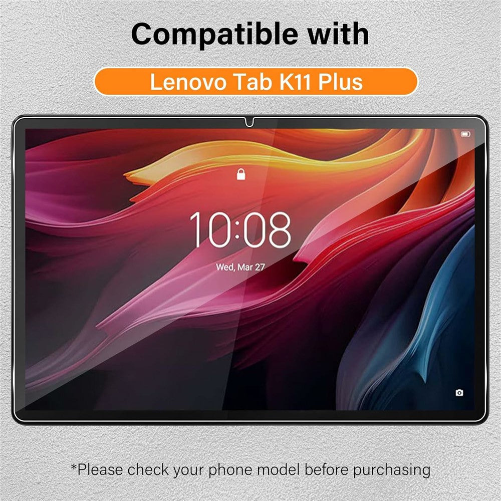 For Lenovo Tab K11 Plus Tempered Glass Screen Protector 2.5D Straight Edge Screen Film