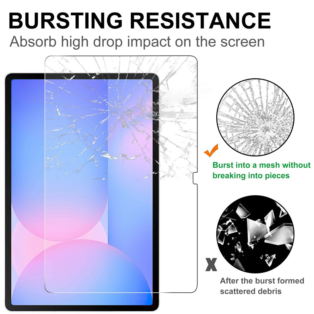 For Samsung Galaxy Tab S10 FE+ Tempered Glass Screen Protector 2.5D Straight Edge Full Screen Film Full Glue