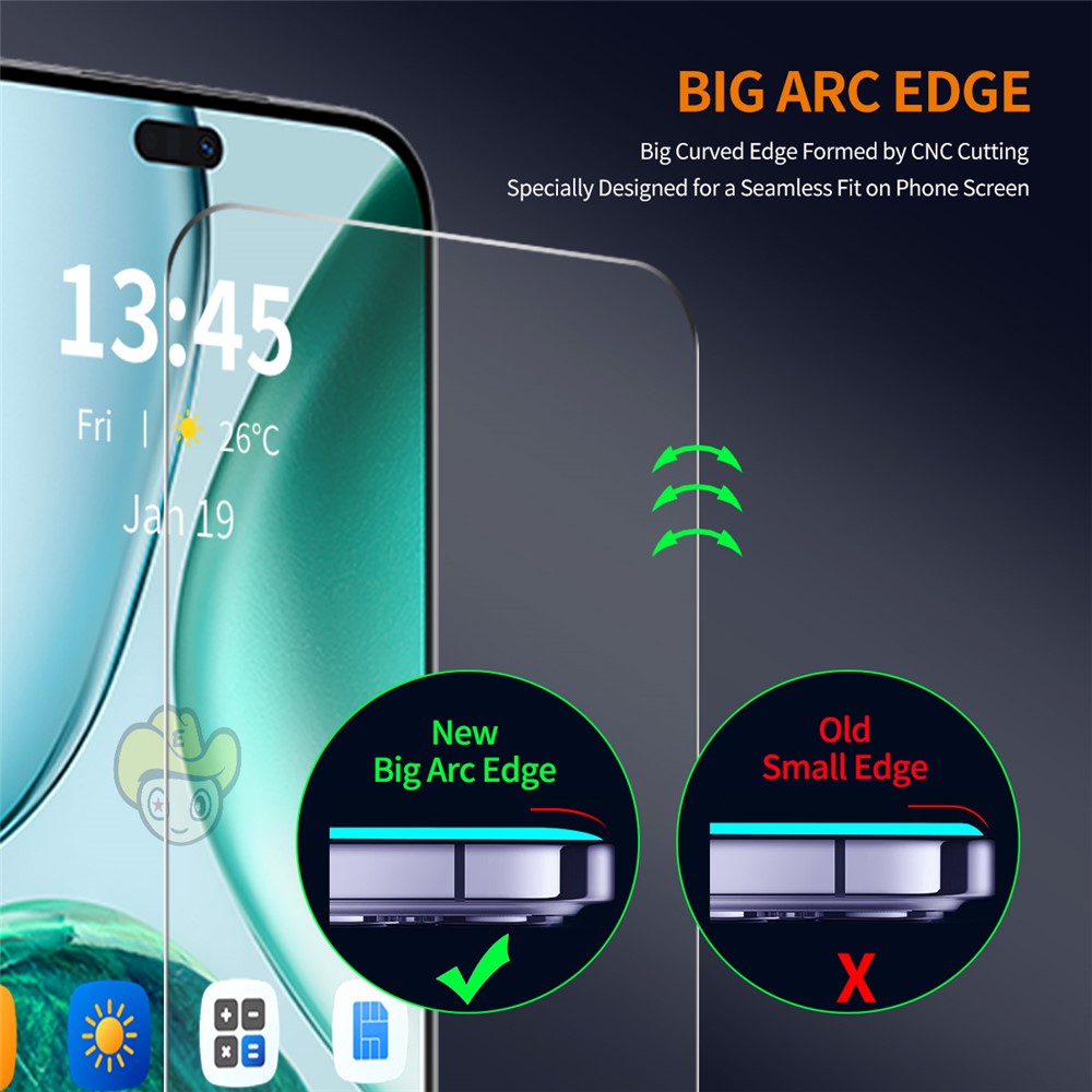 ENKAY HAT PRINCE For Honor 400 Lite 5G 2Pcs Screen Protector   9H Clear High Aluminum-Silicon Glass Film