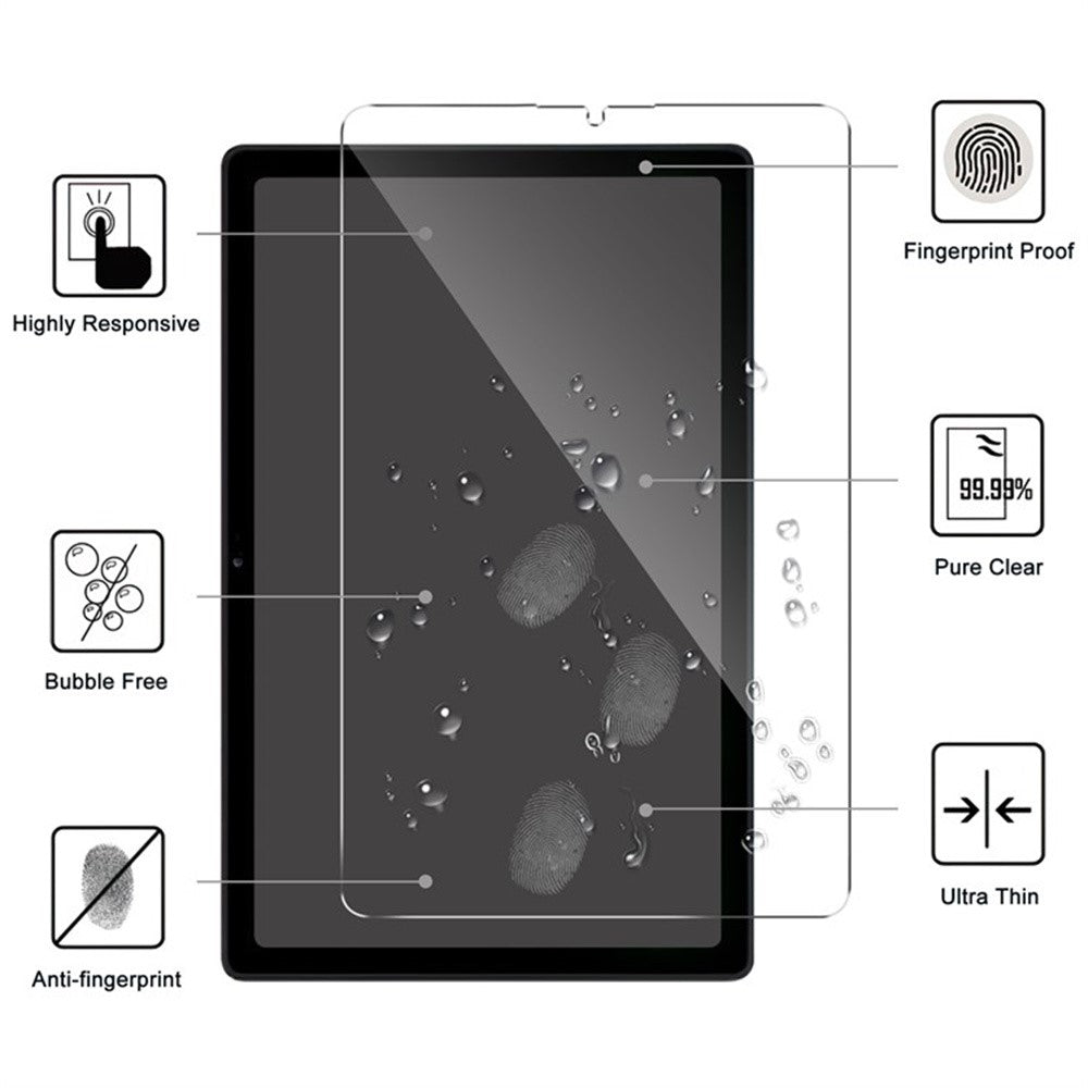 For Samsung Galaxy Tab Active5 Tactical Edition Tempered Glass Screen Protector 2.5D Straight Edge Full Screen Film Full Glue
