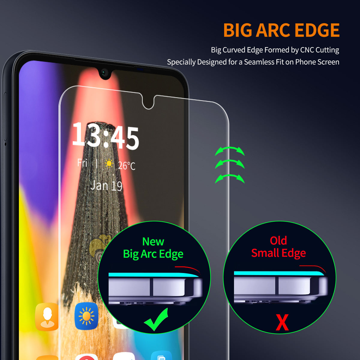 ENKAY HAT PRINCE For Samsung Galaxy A27 2Pcs Screen Protector   9H Clear High Aluminum-Silicon Glass Film