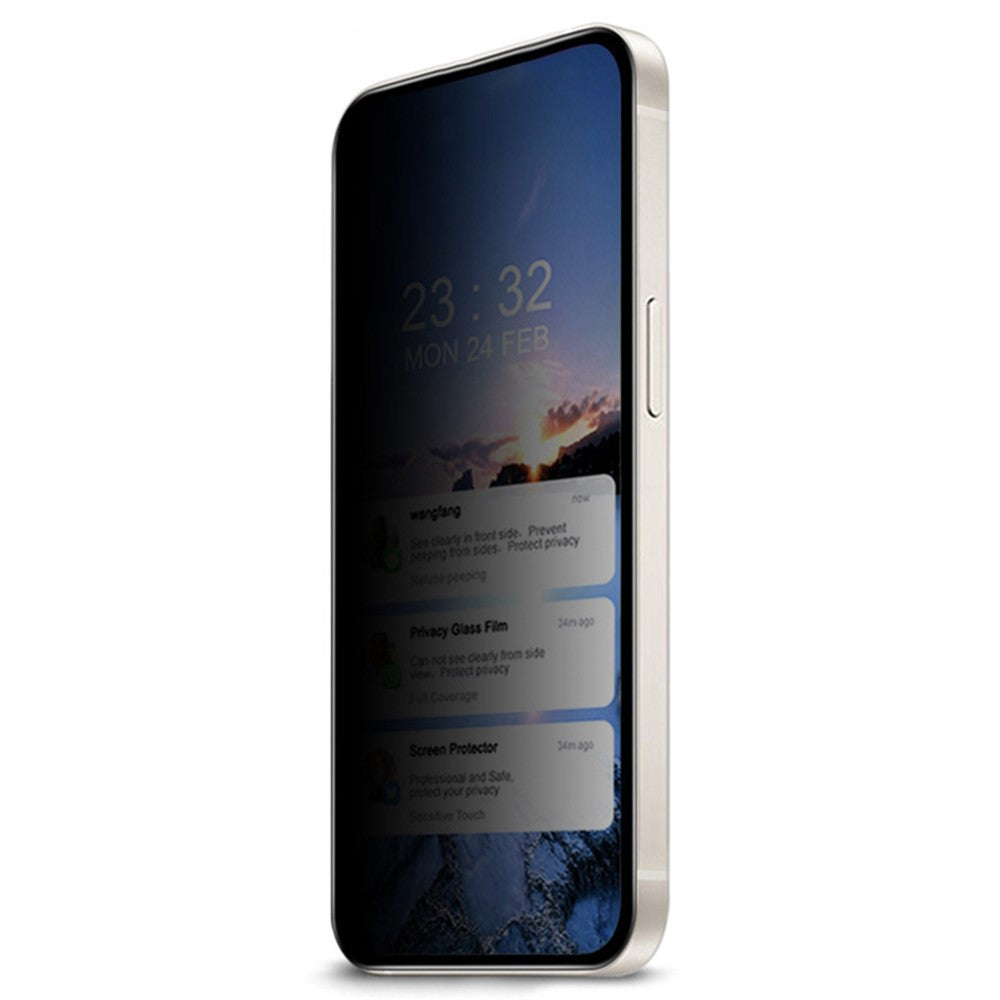 For Samsung Galaxy A14 5G / A14 4G Anti-spy Silk Printing Anti-explosion Screen Protector Complete Covering Side Glue Tempered Glass Film
