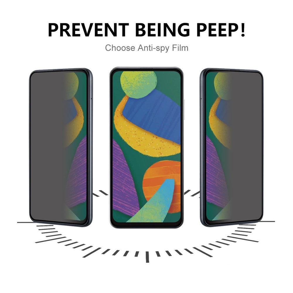For Samsung Galaxy A34 5G Privacy Silk Printing Screen Protector Full Cover Anti-Spy Tempered Glass Film (Side Glue)