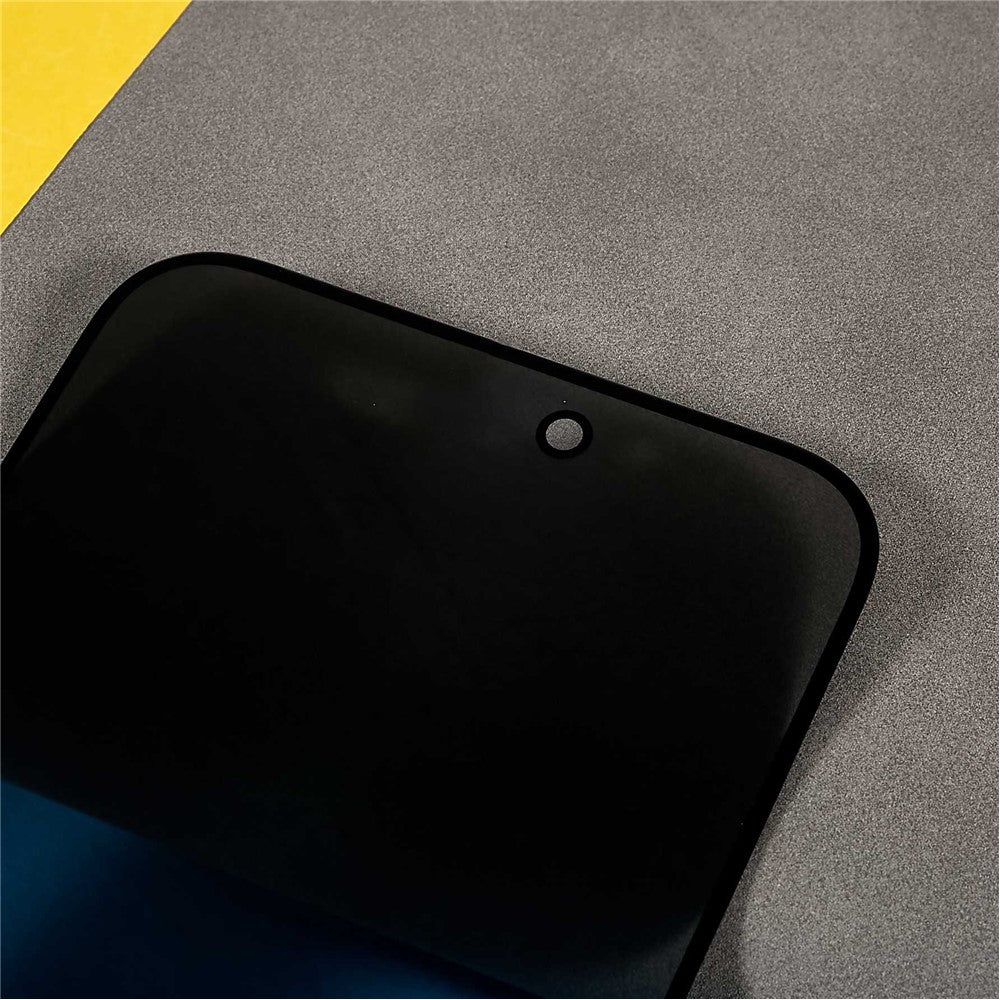 For iPhone 15 Pro Max Anti-Spy Screen Protector Full Coverage Silk Printing Side Glue Tempered Glass Film