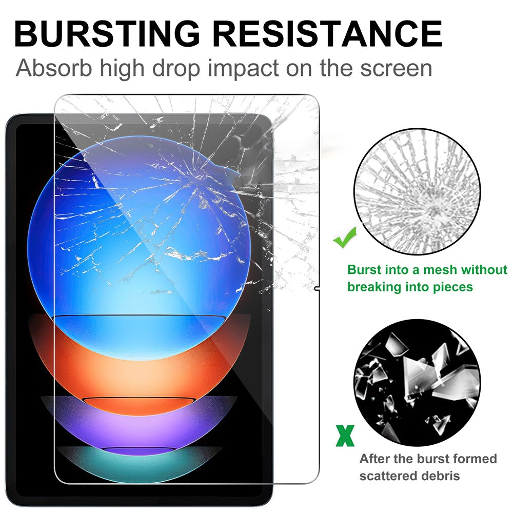 For Xiaomi Pad 6S Pro 12.4 Tempered Glass Screen Film 2.5D Straight Edge Screen Protector