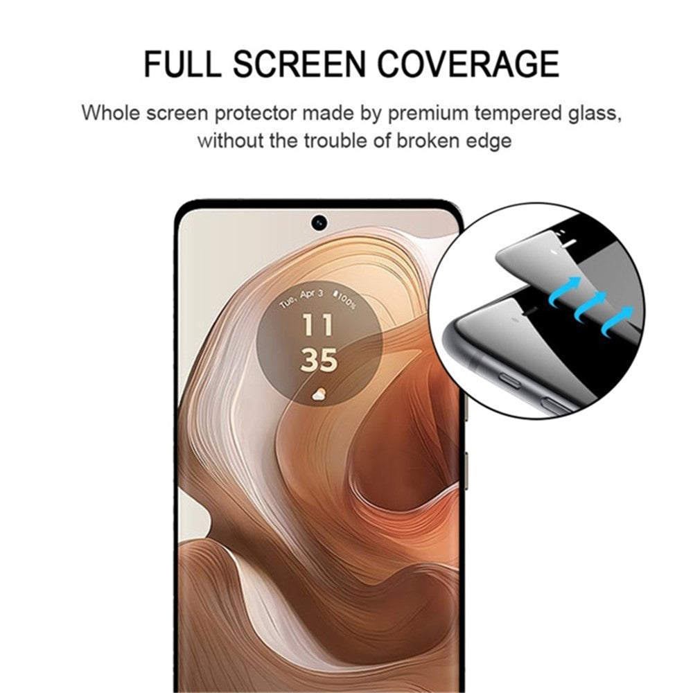 For Motorola Edge 50 Ultra 5G / Moto X50 Ultra 5G Full Coverage Screen Protector 3D Curved Edge Tempered Glass Film Side Glue