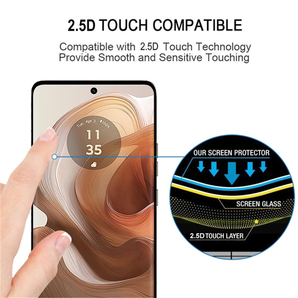 For Motorola Edge 50 Ultra 5G / Moto X50 Ultra 5G Full Coverage Screen Protector 3D Curved Edge Tempered Glass Film Side Glue