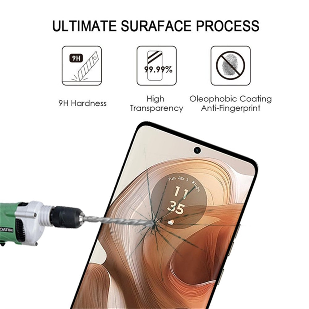 For Motorola Edge 50 Ultra 5G / Moto X50 Ultra 5G Full Coverage Screen Protector 3D Curved Edge Tempered Glass Film Side Glue