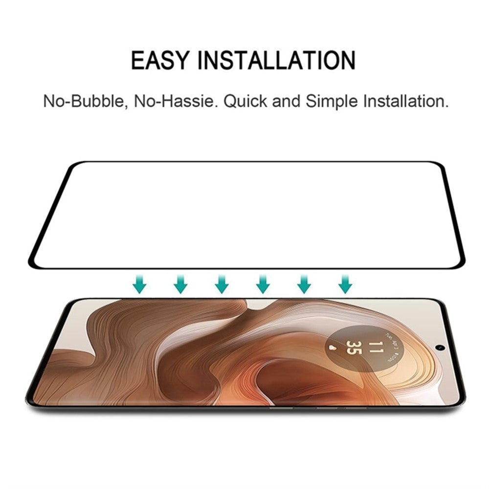 For Motorola Edge 50 Ultra 5G / Moto X50 Ultra 5G Full Coverage Screen Protector 3D Curved Edge Tempered Glass Film Side Glue