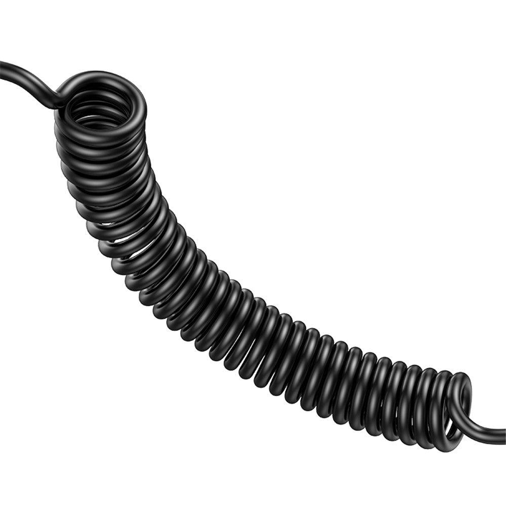 USAMS US-CC167 C33 60W USB+Type-C Dual Ports Car Charger with Spring Cable and Ambient Light