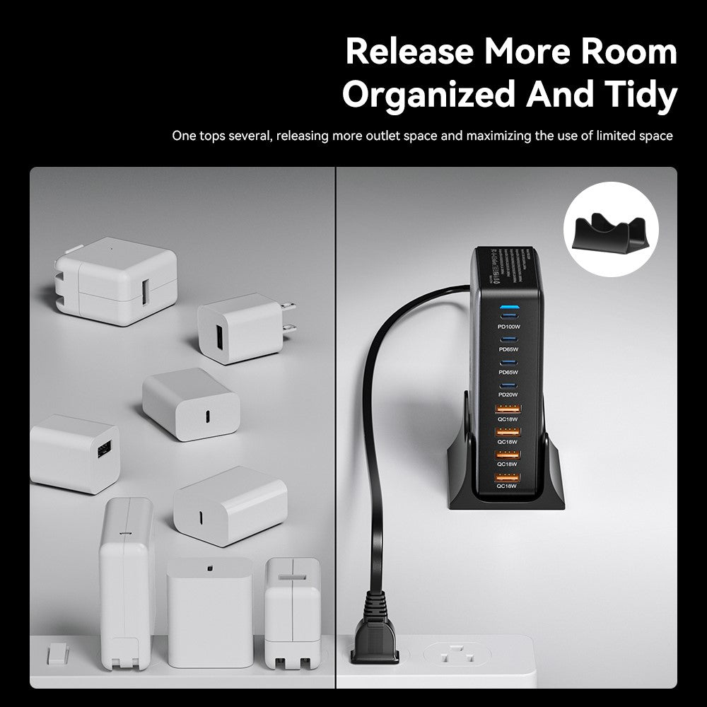 ESSAGER 320W GaN 4 USB + 4 Type-C Ports Desktop Charger
