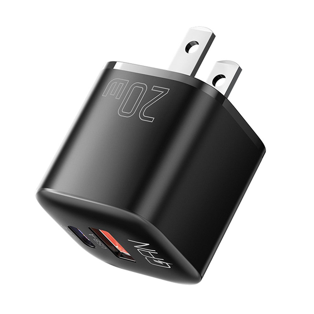 ESSAGER Curved Design 20W USB-A + Type-C GaN Wall Charger Phone Fast Charging Adapter
