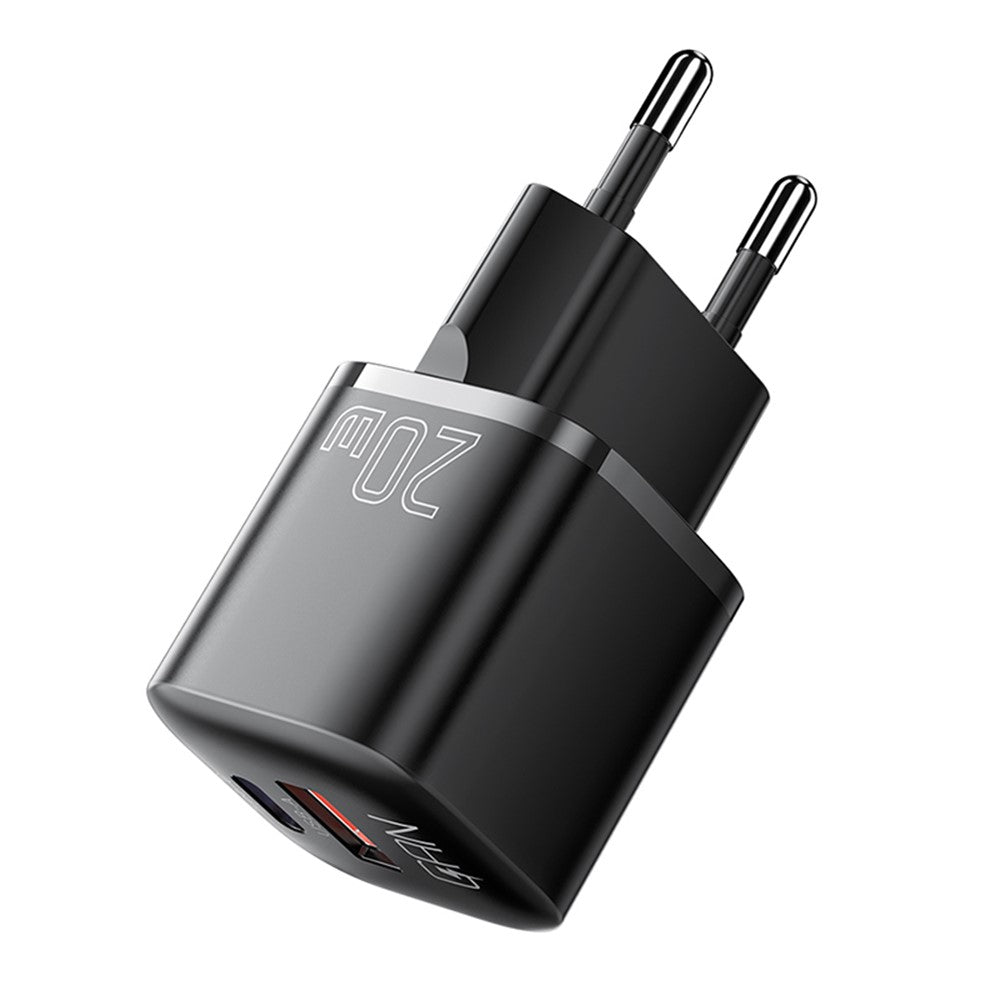 ESSAGER Curved Design 20W USB-A + Type-C GaN Wall Charger Phone Fast Charging Adapter