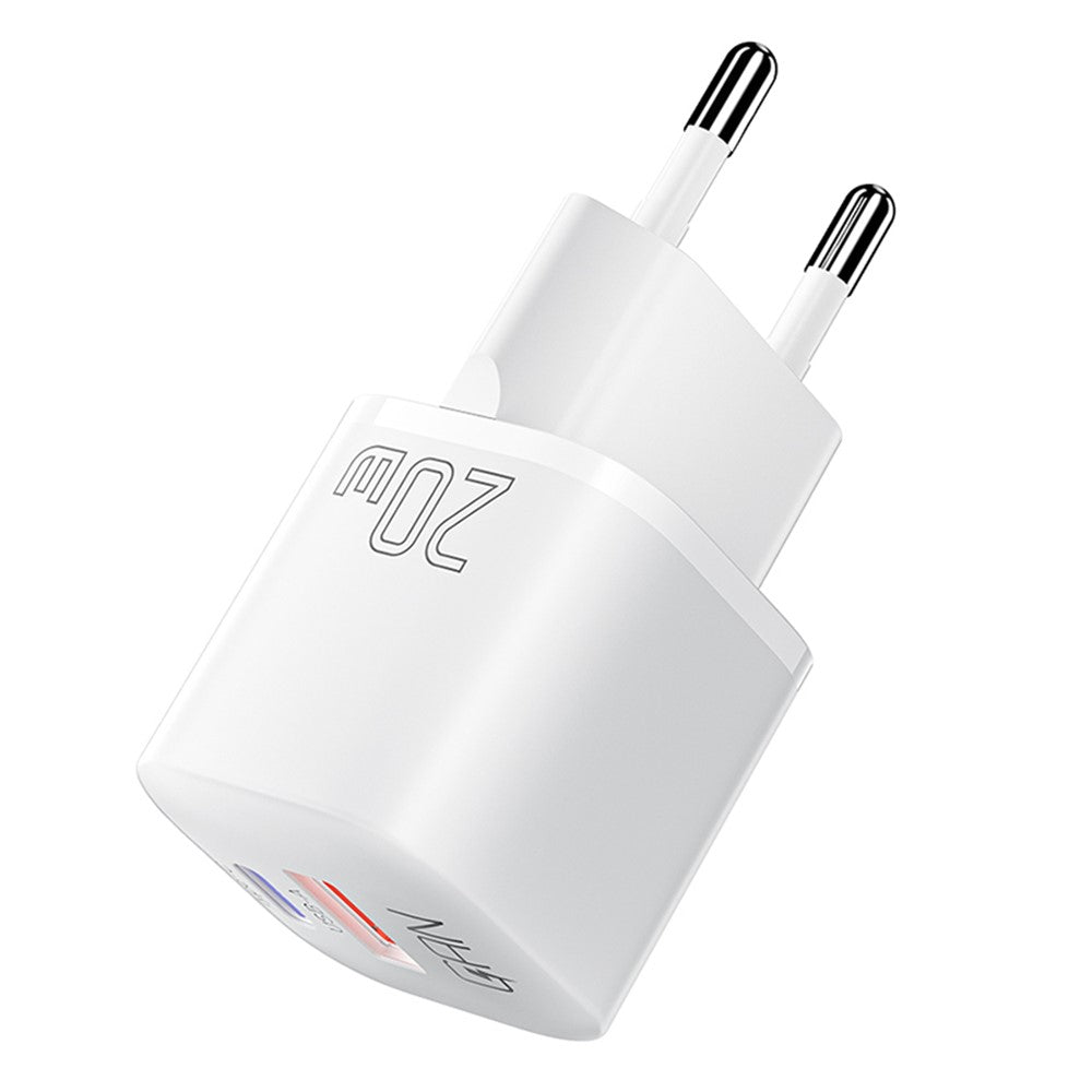 ESSAGER Curved Design 20W USB-A + Type-C GaN Wall Charger Phone Fast Charging Adapter