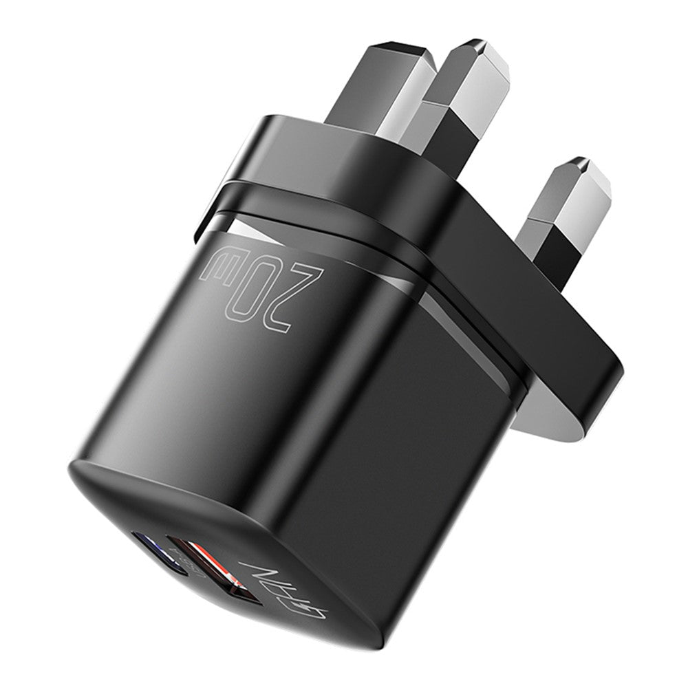 ESSAGER Curved Design 20W USB-A + Type-C GaN Wall Charger Phone Fast Charging Adapter