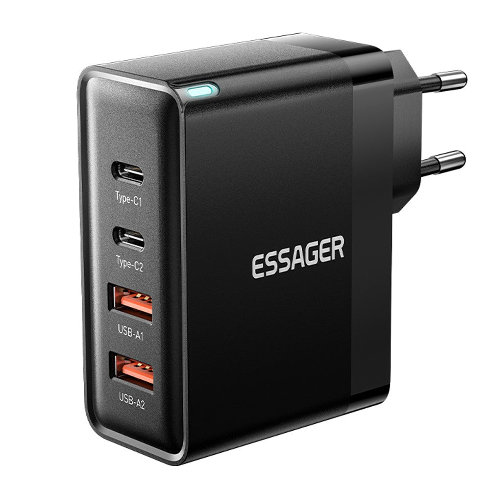 ESSAGER ES-CD37 100W Quick Charger Adapter 2 USB-C + 2 USB-A Multi-Port Charging Station