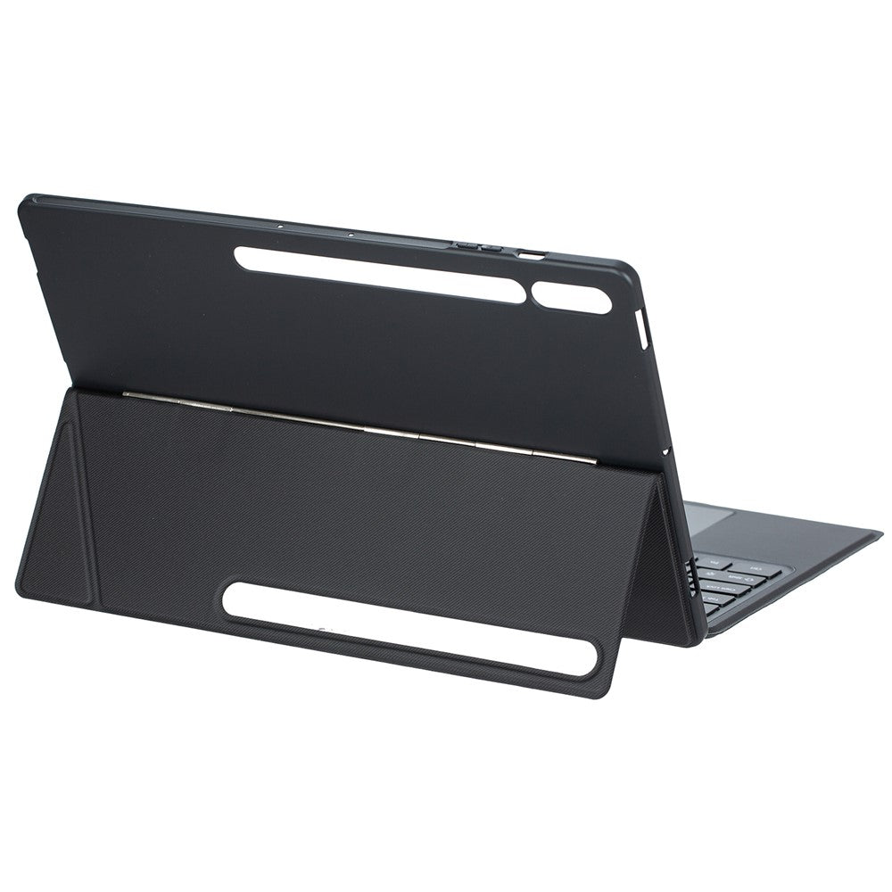 T910B-AS Leather Keyboard Case for Samsung Galaxy Tab S10 Ultra / S9 Ultra / S8 Ultra Backlit Touchpad Bluetooth-compatible Keyboard