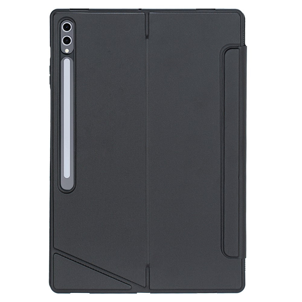 T910B-AS Leather Keyboard Case for Samsung Galaxy Tab S10 Ultra / S9 Ultra / S8 Ultra Backlit Touchpad Bluetooth-compatible Keyboard